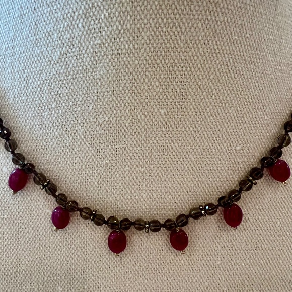 Smokey Quartz & Rose Quartz Necklace - Picture 2 of 3